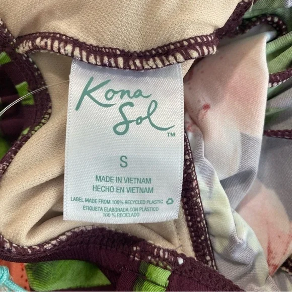 Women’s Floral Tankini Swimwear Kona Sol Red Size S (4-6) - Picture 6 of 7